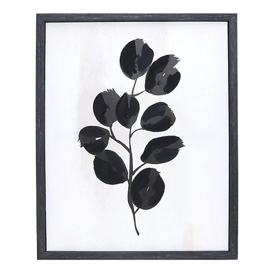 Framed Black Stem Botanical Canvas Wall Art, 17.5x21.5