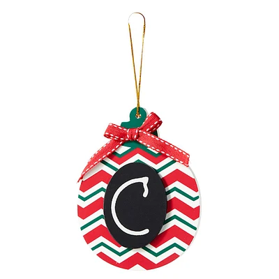 Red & Monogram Ornament