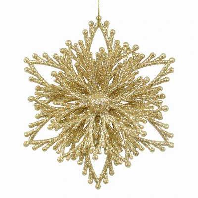 Glittered Flower Ornament, 5"