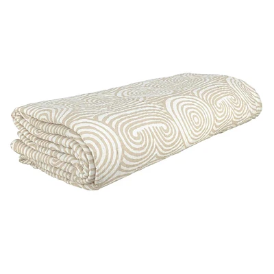 3-Piece White Geometric Coverlet Set