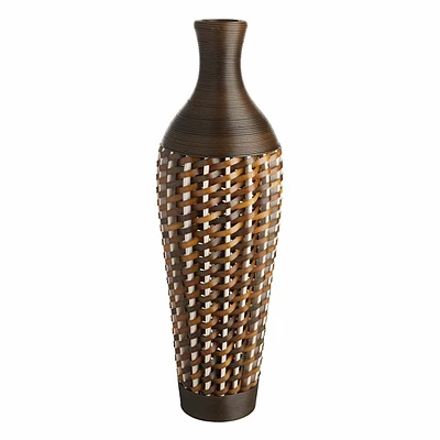 Brown Woven Bottle Floor Vase, 40"