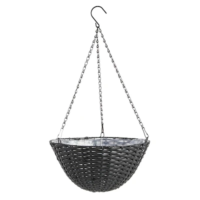 Faux Woven Hanging Basket