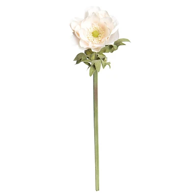 White Anemone Floral Stem, 17"