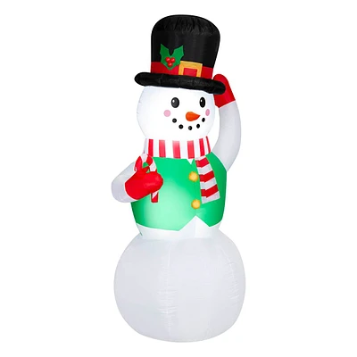 Airblown Snowman with Top Hat Inflatable, 7'