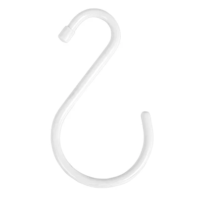 6-Pack S Hooks, White