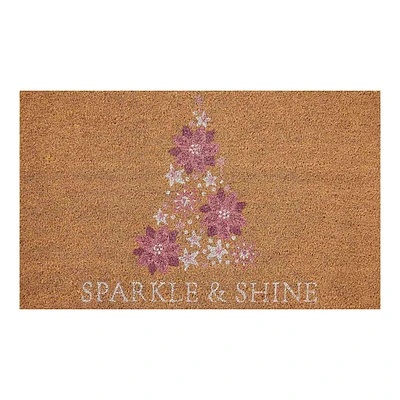 Sparkle & Shine Christmas Tree Coir Mat, 18x30