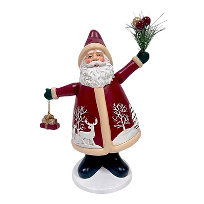 Red Rocking Santa Figurine, 9"