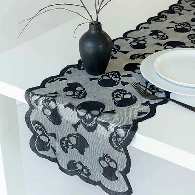 Skull Lace Table Runner, 72x13