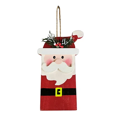 Wooden Santa Ornament