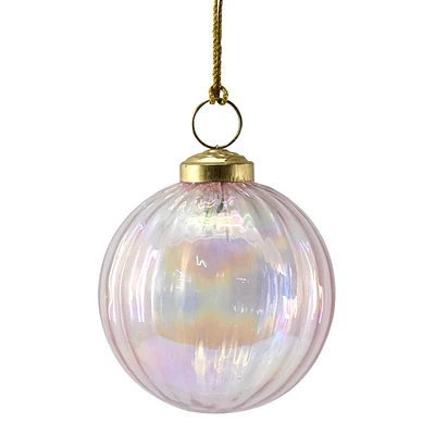 Providence Iridescent Pink Glass Ornament, 3"