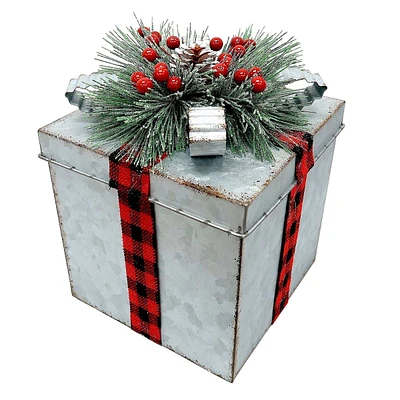 Silver Christmas Gift Box Container