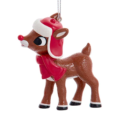 Rudolph The Red Nosed Reindeer Santa Hat Ornament, 3.5"