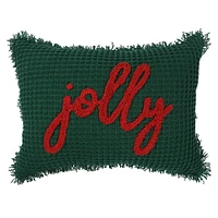 Jolly Waffle Throw Pillow, 14X20