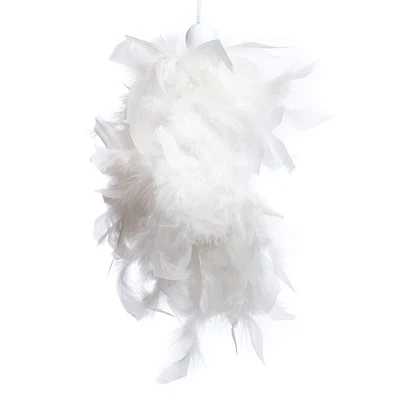 Providence White Feather Tassel Ornament, 8"