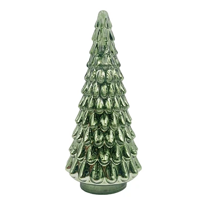 LED Green Glass Tabletop Tree