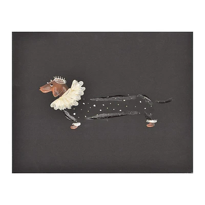 Fancy Dachshund Dog Canvas Wall Art, 16x12