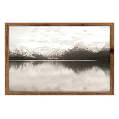 Glass Framed Mountain Reflection Wall Art, 24x36