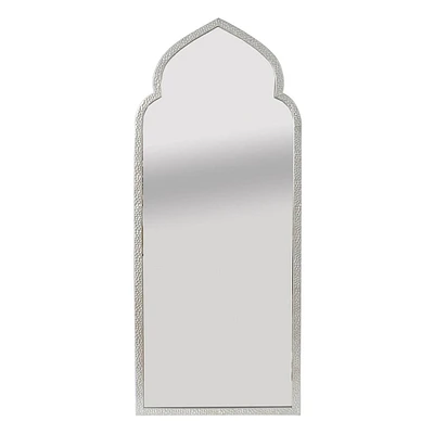 Silver Hammered Leaner Mirror, 26x64