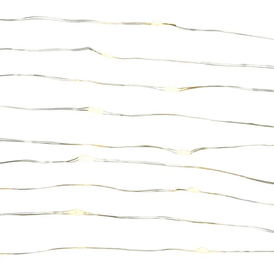 Count Warm White String Lights with Silver Wire