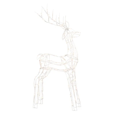 Outdoor Pre-Lit White Wire Buck, 48"