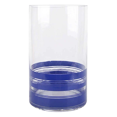 4X9 Blue Stripe Glass Vase