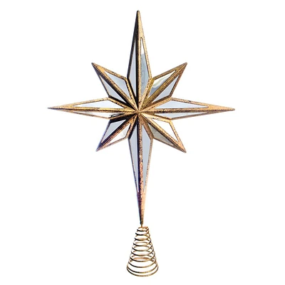 Providence Gold Mirrored Star Tree Topper, 16"