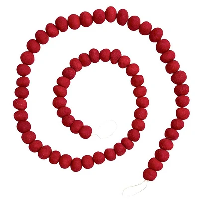 Red & White Felt Ball Garland, 60"