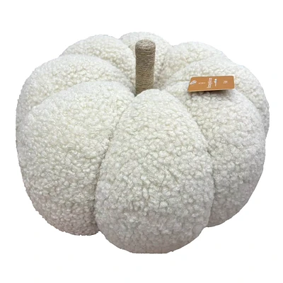 Pumpkin Shaped Boucle Throw Pillow, 12x10