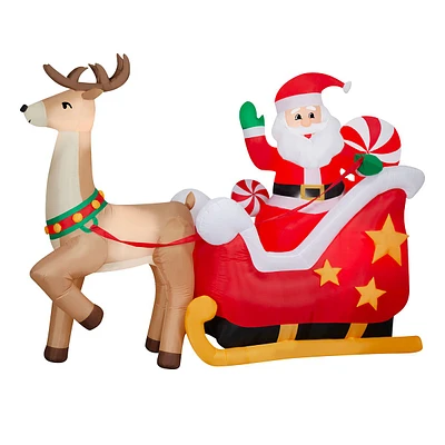 Airblown Santa & Sleigh Inflatable, 6.5'