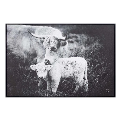 Framed Cows Canvas Wall Art, 36x24