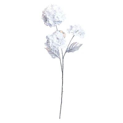 Silver & White Hydrangea Floral Spray, 35"