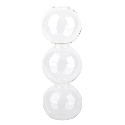 6.5In Clear 3 Bubble Glass Vase