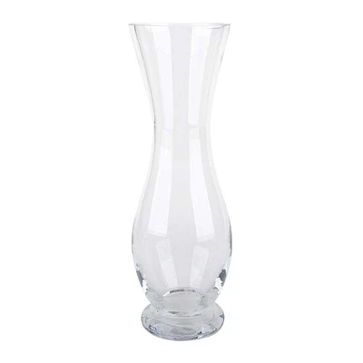 12In Round Base Hourglass Clear Glass Vase