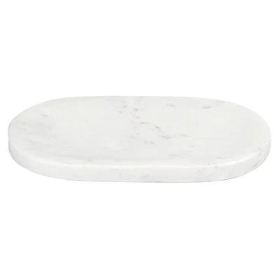 White Marble Oval Serving Tray, 10"