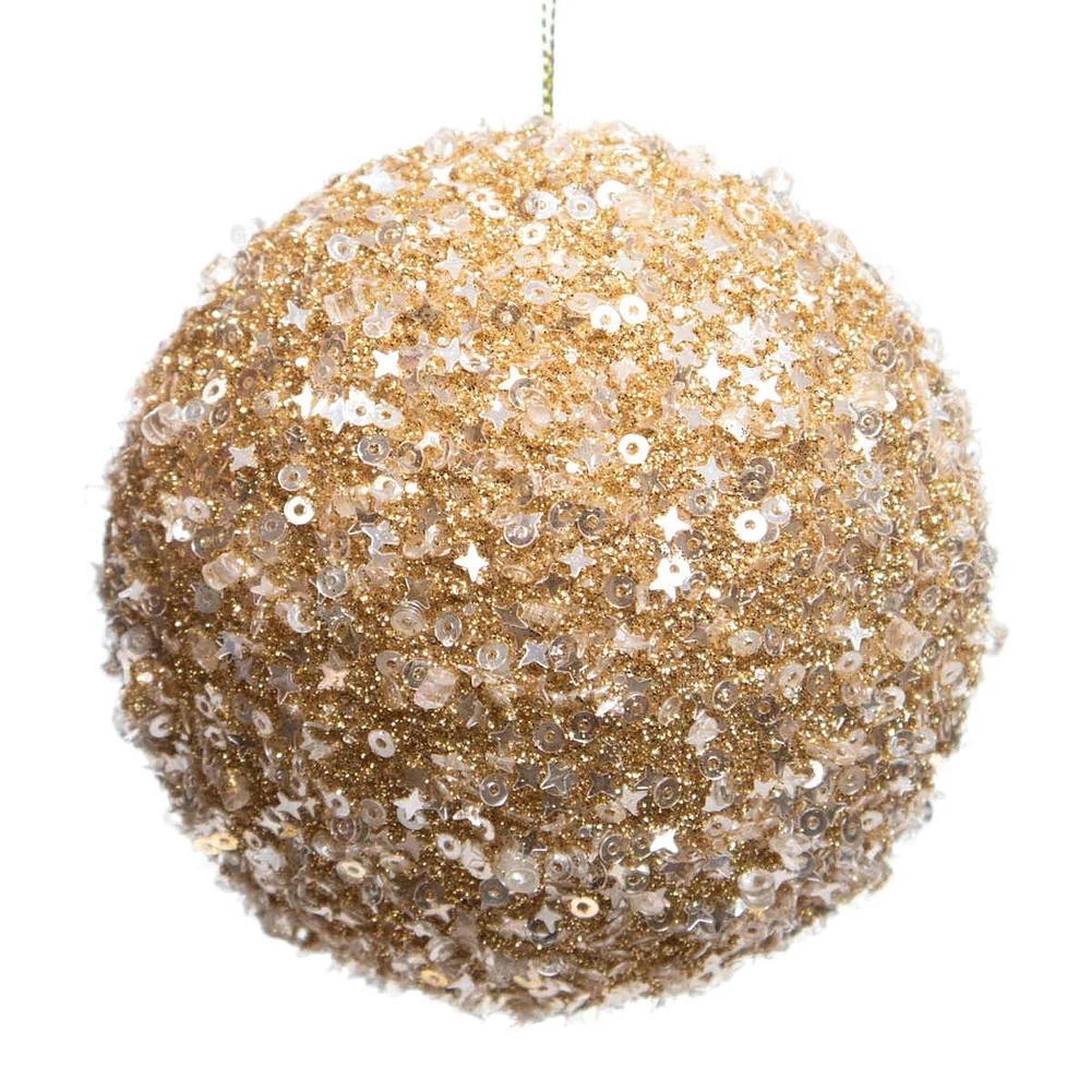 Glitter & Sequined Ball Ornament