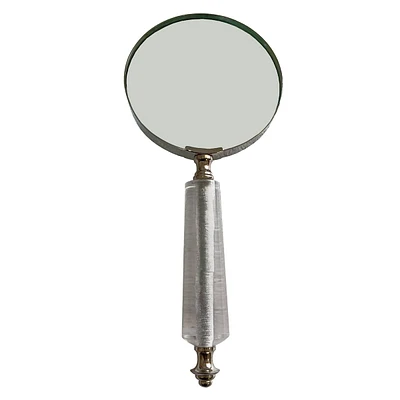 Silver & White Decorative Magnifying Glass, 9"