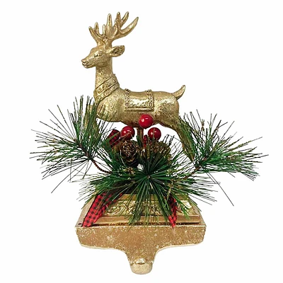 Classic Christmas Iron Pinecome Stocking Holder