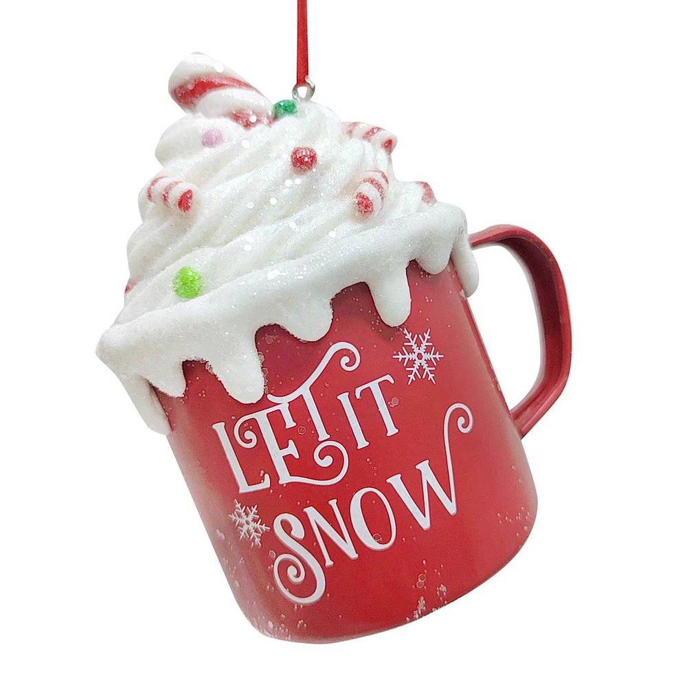 Let It Snow Red Cocoa Mug Cup Ornament