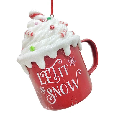 Let It Snow Red Cocoa Mug Cup Ornament