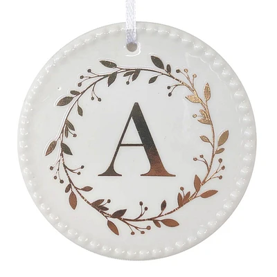 Porcelain Round 3" Monogram Ornament