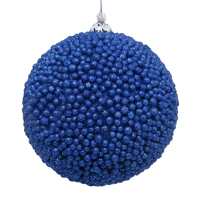 Light Teal Beaded Ball Ornament, 5"