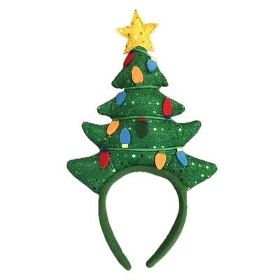 14In Green Seq Santa Tree Headband