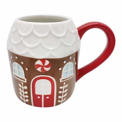 Ceramic Gingerbread House Mug, 16oz