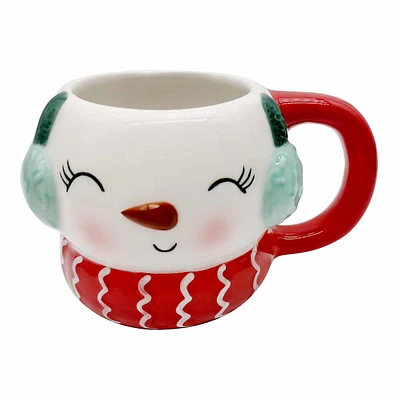 Ceramic Snowman Mug, 13oz