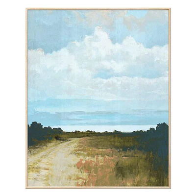 Framed Blue & Green Field Canvas Wall Art, 24x30