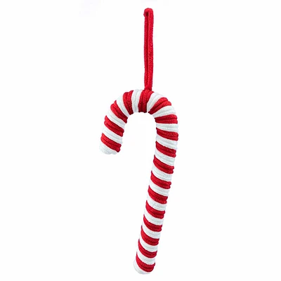 Yarn Candy Cane Ornament