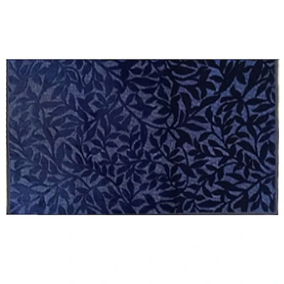 Providence Ellis Navy Blue Leaves Washable Accent Rug, 26x45