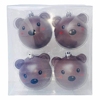 4-Count Brown Bear Ornaments, 3.54"