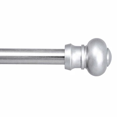 Ashby 7/16" Silver Curtain Rod, 28-48"