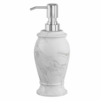 Providence Belle Grey & White Marbled Soap Dispenser, 8"